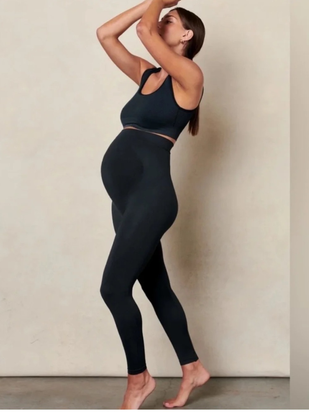 Blanqi Everyday Maternity Belly Support Leggings Black Size Large